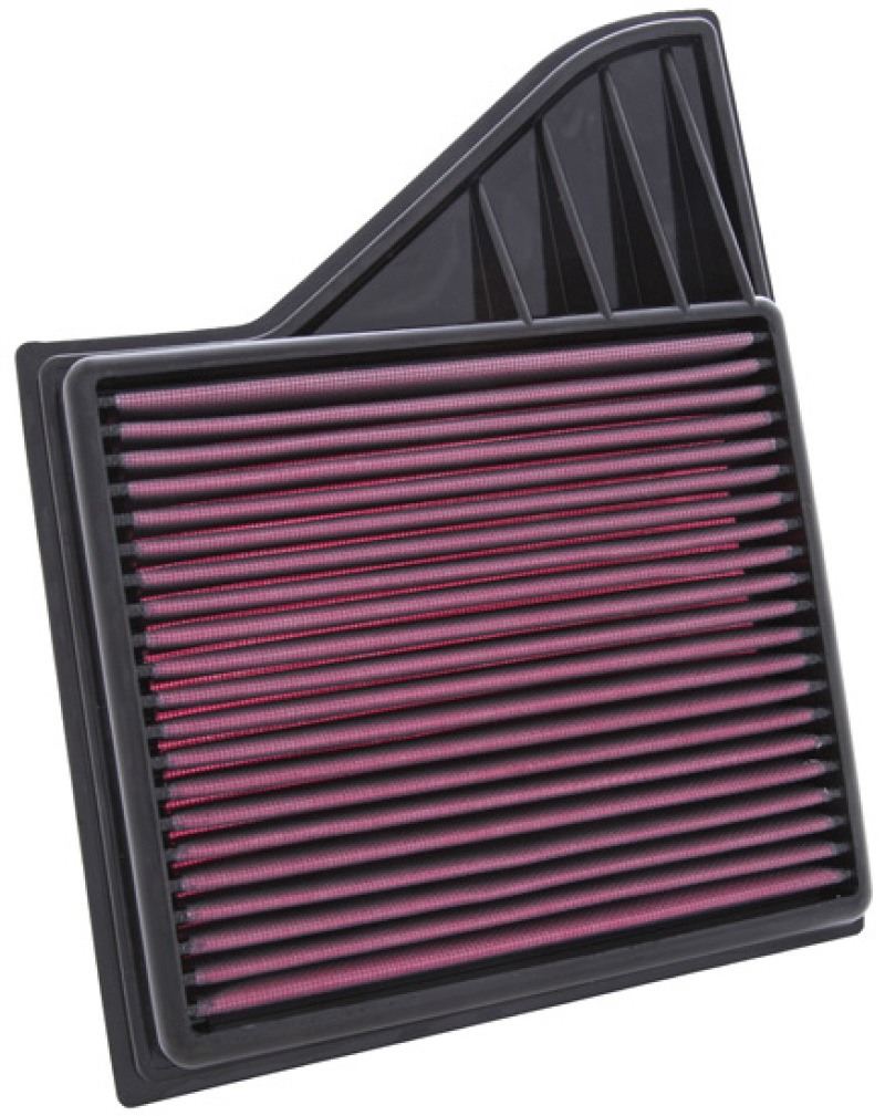 Close-up of K&N 33-2431 air filter showing layered cotton media