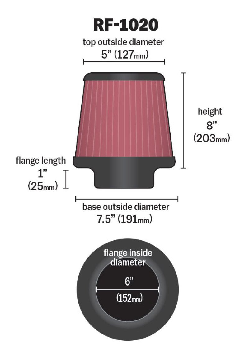 K&N Filters RF-1020 Universal Air Filter - Image 5