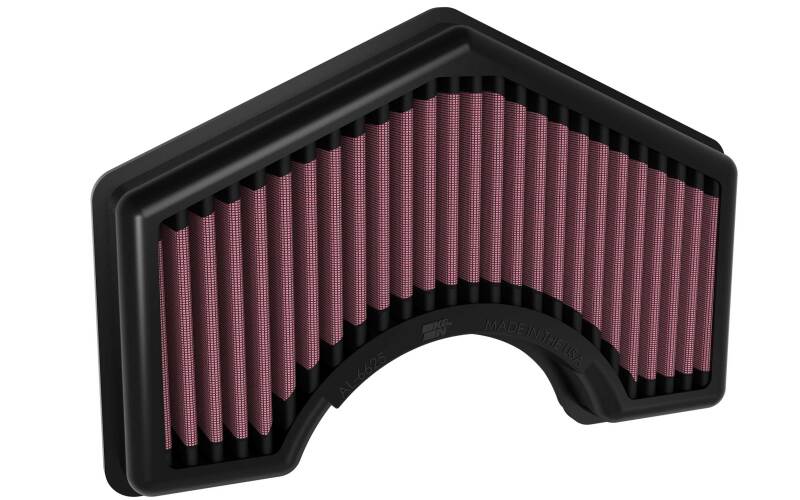 Close-up of K&N AL-6625 air filter showing premium oiled cotton gauze