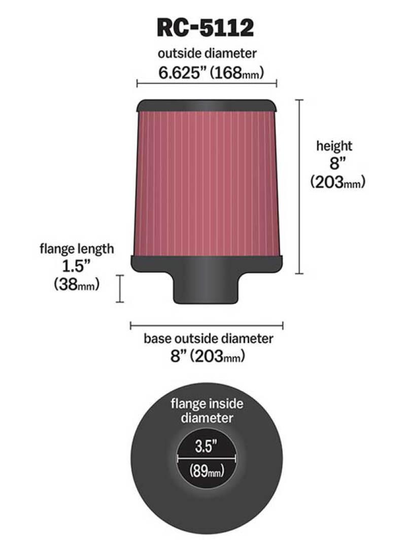 K&N Filters RC-5112 Universal Air Filter packaging