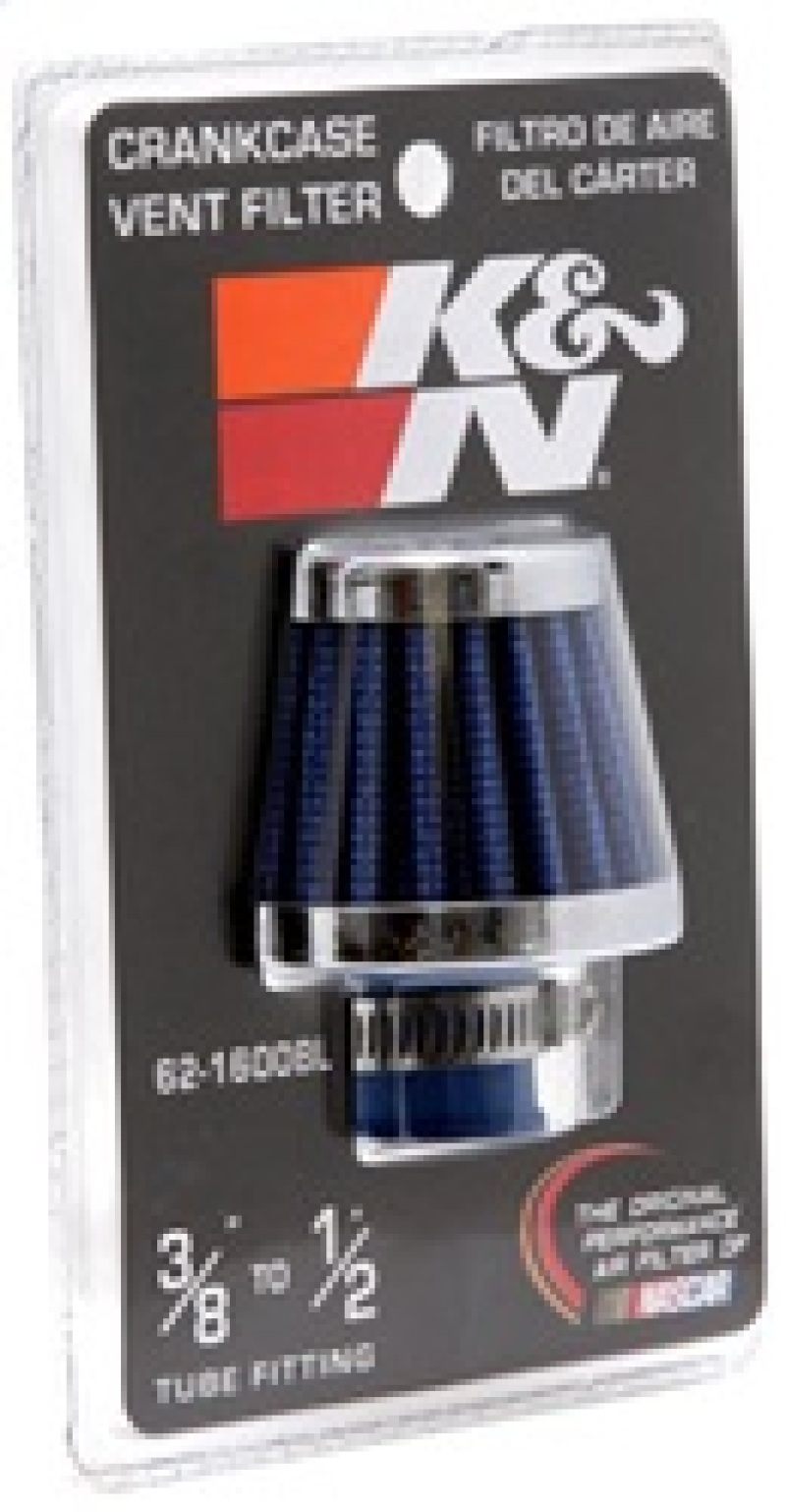 K&N 62-1600BL Crankcase Vent Filter - Chrome Top & Base - Image 10