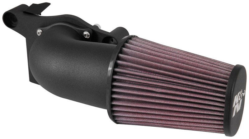 Black powder-coated aluminum intake tube of K&N 63-1138