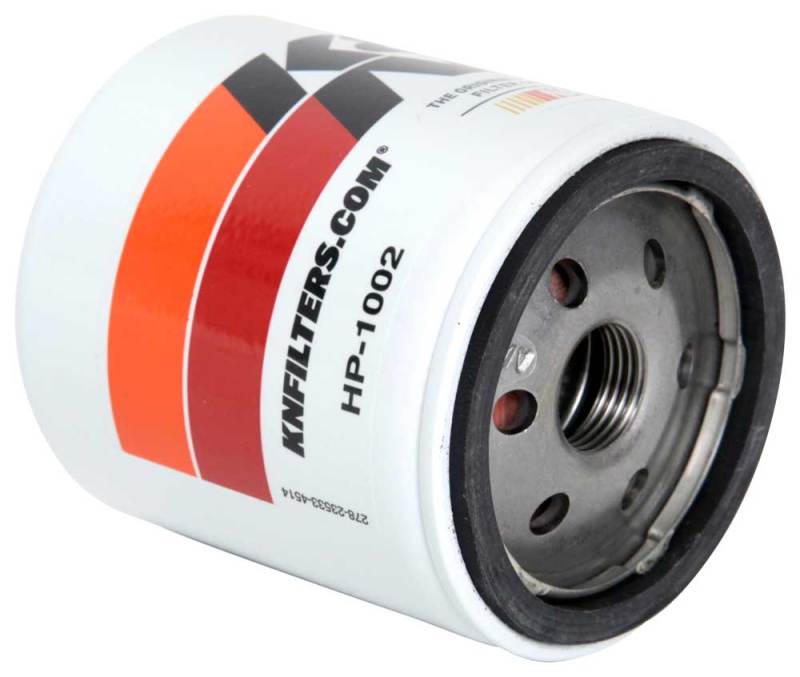 Durable K&N HP-1002 oil filter with easy removal hex nut
