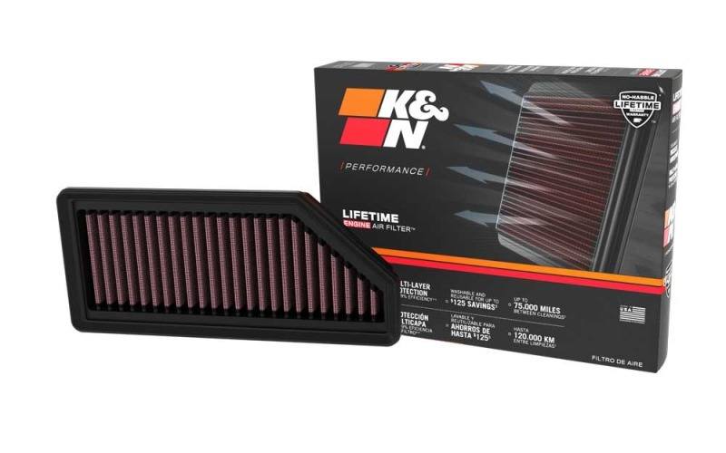 K&N 33-3184 High-Flow Air Filter in packaging