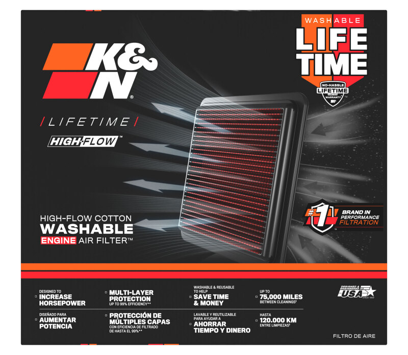 K&N 33-5154 High-Flow Air Filter for Genesis G70 & Kia Stinger - Image 5